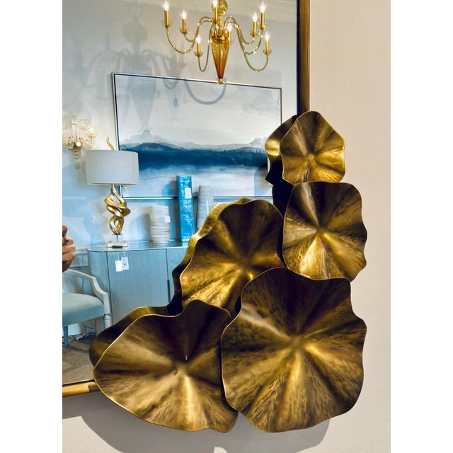 Modern Arteriors Modern Antique Brass Ismerie Wall Mirror For Sale - Image 3 of 5