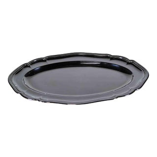 1970’s Vintage Mappin & Webb Silver Oval Platter With Chippendale Applied Border For Sale
