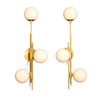 Mid-Century Modern Italian Murano Glass Sconces, Set of 2 For Sale