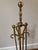 Howes-Marked Brass Fireplace Tool Set and Stand With Cannonball Andirons, Made in Usa For Sale - Image 11 of 13