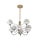 Italian chandelier with eight white opaline glass globes held by champagne colored metal structure / Made in Italy by...