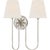 Polaris 17" Double Sconce in Polished Nickel with Linen Shades Designer: Chapman & Myers Finish: Polished Nickel Height:...
