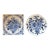 Vintage Blue and White Delft Floral Trivet Tiles, a Pair For Sale