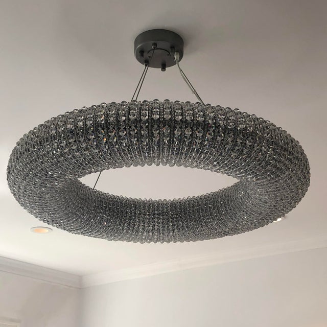 Restoration Hardware Crystal Halo Round Chandelier | Chairish