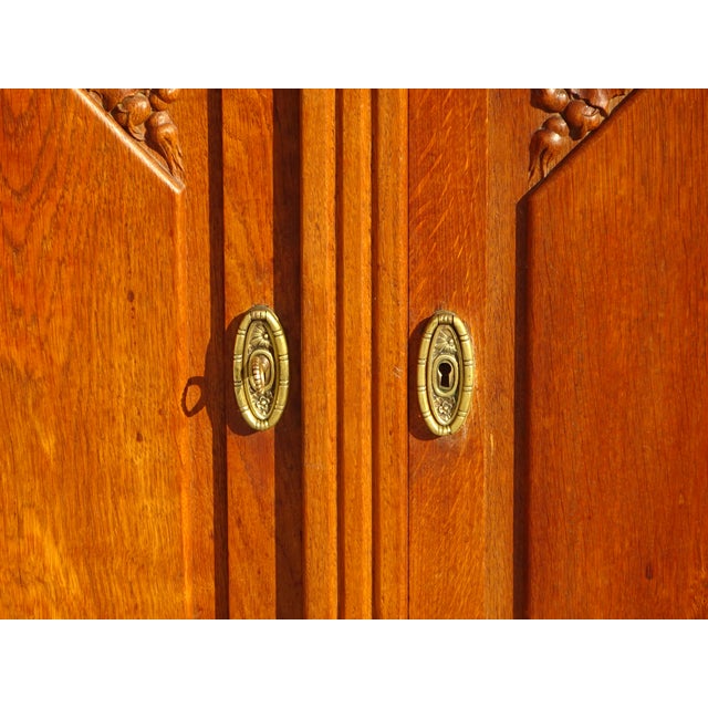 Vintage Oak Buffet with Sentry Boxes and Mirror For Sale - Image 8 of 18