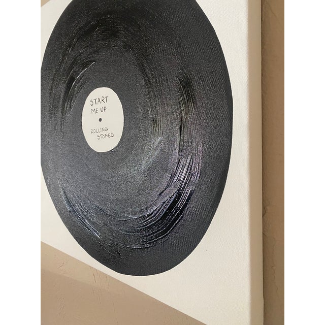 Contemporary Abstract Vinyl Record Painting, Start Me Up by Rolling Stones For Sale - Image 3 of 3