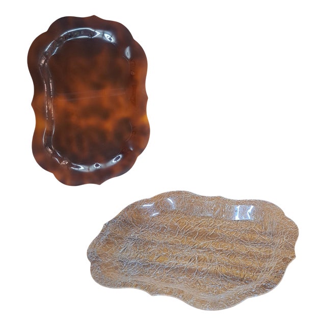 Vintage Bakelite Trays, 1970, Set of 2 For Sale