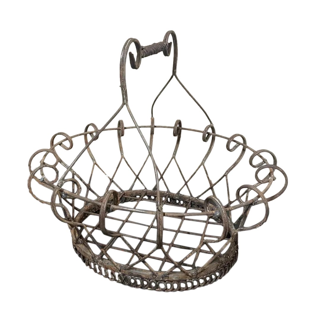 Late 19th Century Antique French Metal Wirework Heavy Gauge Steel Wire