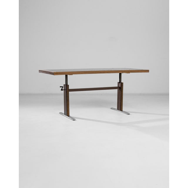 20th Century Scandinavian Metal Coffee Table with Wooden Top For Sale - Image 11 of 18