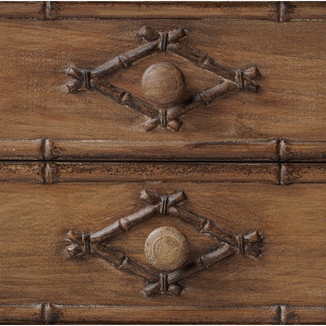 Not Yet Made - Made To Order Matthew Izzo Home Faux Bamboo Three Drawer Dresser For Sale - Image 5 of 6