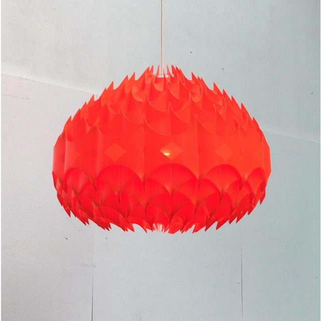 Orange Mid-Century Rhythmik Pendant Lamp by Milanda Havlova for Vest Leuchten, Austria, 1960s For Sale - Image 8 of 18