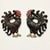 These are a delightful 1950s Mid-Century Pair of Rooster Sculptural Wall Objects. They are painted plaster in red, black...