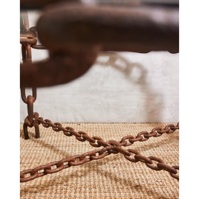 Vintage Brutalist Linked Chain Round Coffee Table For Sale - Image 11 of 14