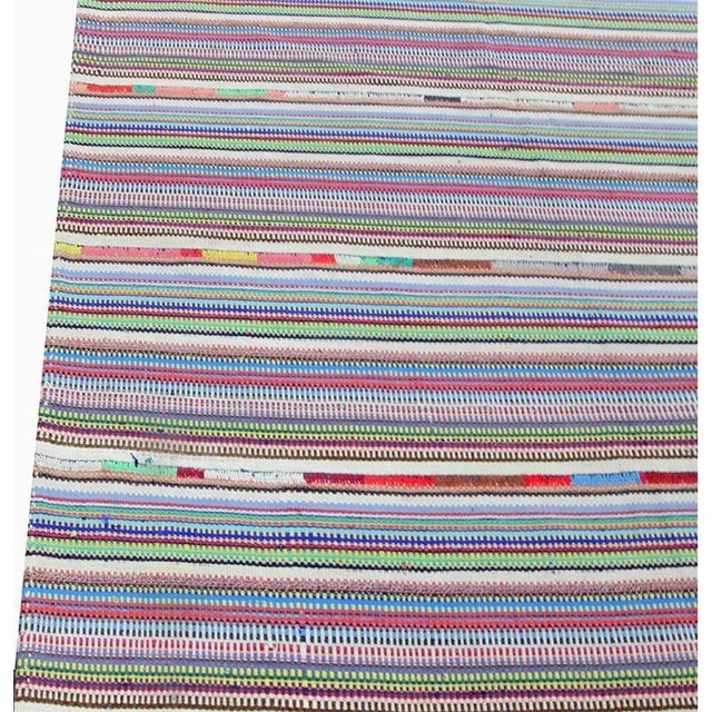 1970s Vintage Handwoven Swedish Style Flatweave Area Rug 7x9 For Sale In Dallas - Image 6 of 9