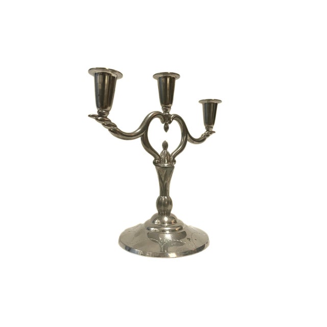Vintage Three armed Pewter Candle Holder fromL&L Svenskt Tenn Sweden mid-century
