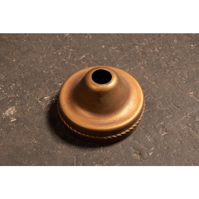 Metal Mid 20th Century Mediterranean Bronze Tone Faux Alabaster Lantern Pendant For Sale - Image 7 of 10