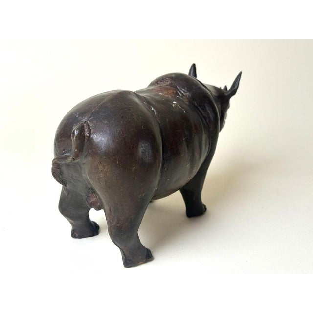 Handcrafted Bronze Rhinoceros Sculpture, 1960s For Sale - Image 9 of 15