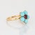 Contemporary Turquoise Pink Tourmaline Flower Ring Sz 6.5 18k Yellow Gold Fine Jewelry For Sale - Image 3 of 7