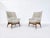 1950s Set of Mid-Century Modern Hungarian Armchairs in Beige Fabric by Julia Gaubek, 1950 For Sale - Image 5 of 11
