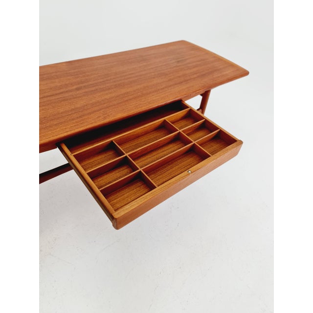 Vintage Danish Teak Coffee Table with Drawer from Arrebo Møbelfabrik, 1960s For Sale - Image 16 of 18