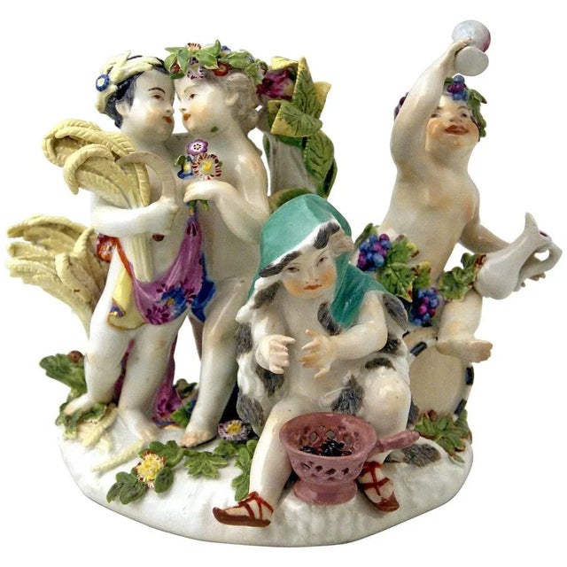 The Four Seasons Cherubs Figurine Group the by Kaendler for Meissen, 1750s For Sale - Image 11 of 11