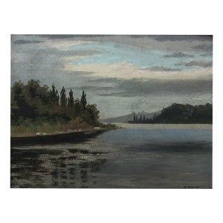 René Martin, Lake Landscape, 1903, Oil on Cardboard, Framed For Sale