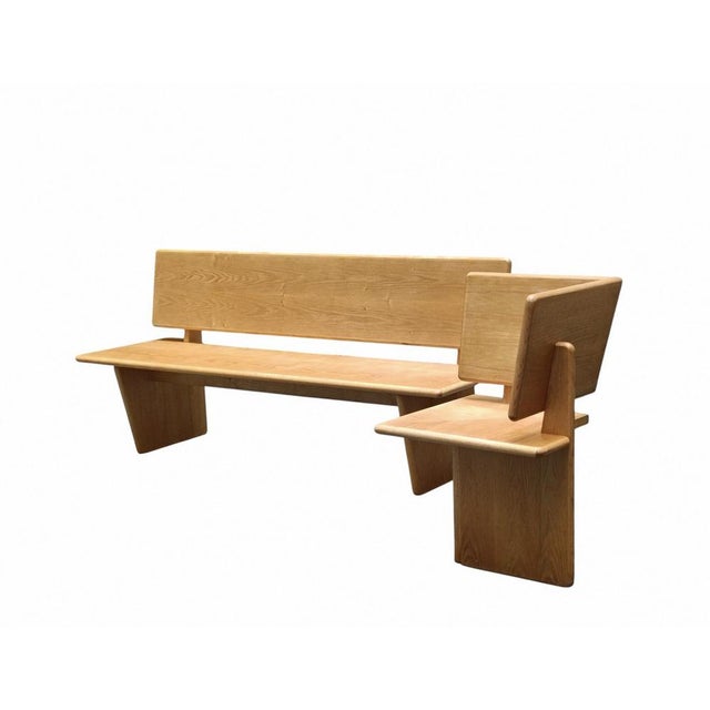 Brown Bench in Light Oak, Italy, 1980s For Sale - Image 8 of 9