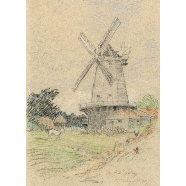 An original early 20th-century pastel drawing, Edward Handley-Read, The Mill, Shipley.A delightful view of the 19th-...