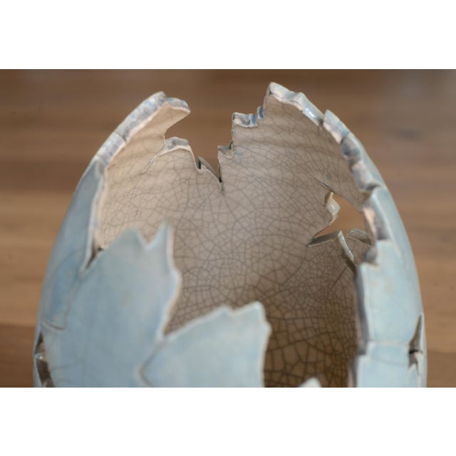Vintage Paul Fleming Ceramic Cracked Egg Sculpture For Sale - Image 12 of 14