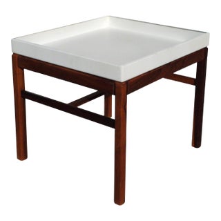 1960s Swedish Rosewood Plant Stand With Tray For Sale
