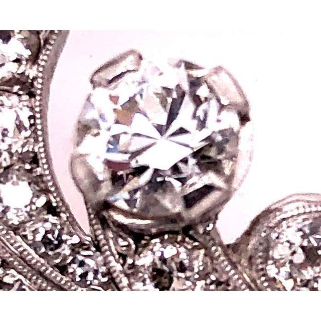 Mid 20th Century Antique 14 Karat Pin or Brooch in White Gold Diamond Circle For Sale - Image 5 of 12