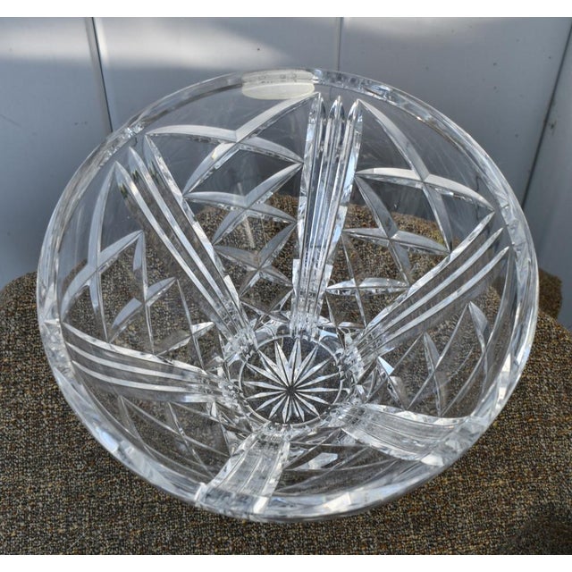 Traditional Vintage Ceska Heavy Cut Crystal Bowl For Sale - Image 3 of 12