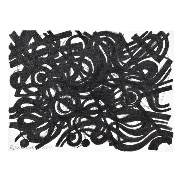 Egbert Bruckner, Dense Abstraction, 1952, Ink For Sale
