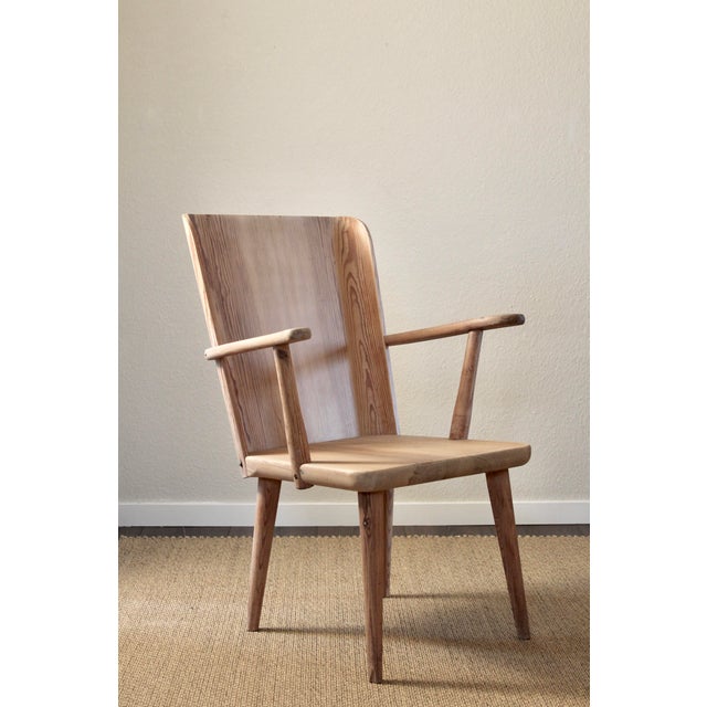 wedish Pine Armchair by Göran Malmvall, 1940s For Sale - Image 4 of 16