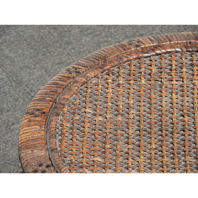 Vintage Mid Century Wicker End Table Side Table For Sale - Image 13 of 16