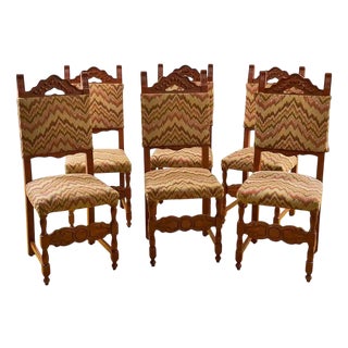 Spool Chairs in Wood, 1970s, Set of 6 For Sale