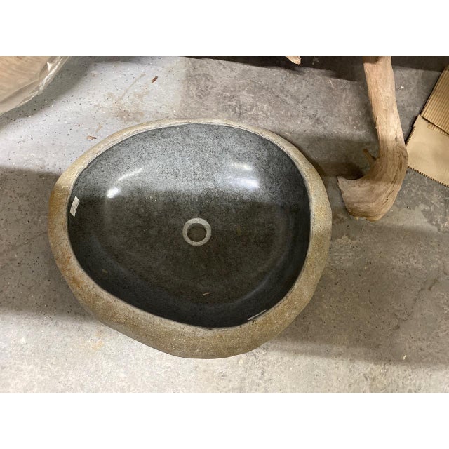 Stone Andrianna Shamaris River Rock Vessel For Sale - Image 7 of 18