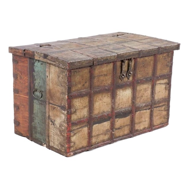 19th Century Oversize Indian Wedding / Dowry Chest / Trunk For Sale
