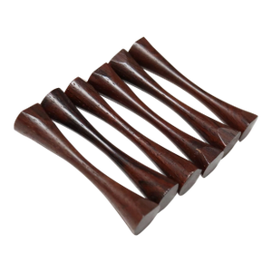 Set of Six Danish Modern Turned Rosewood Knife Rests With Box by Michael Bloch