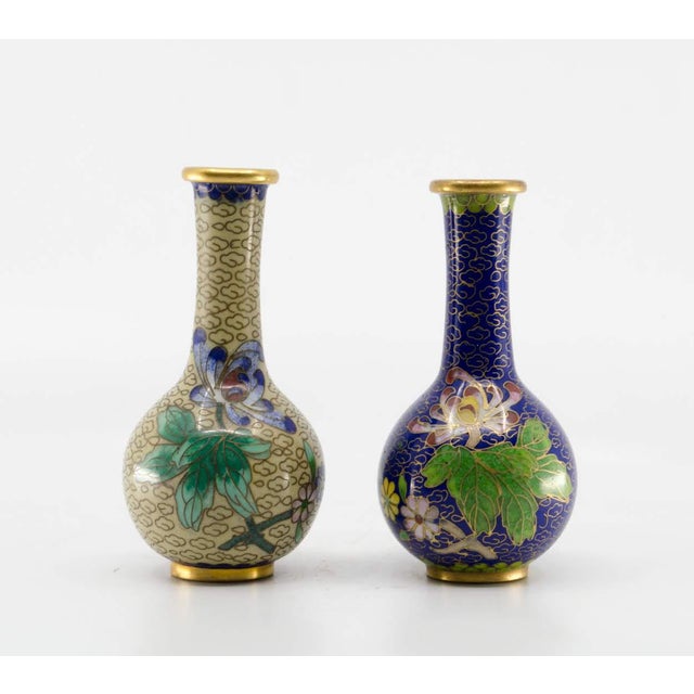 Chinese Miniature Cloisonne Bud Vases A Pair Chairish
