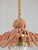 Art Deco Italian Pink Fabric and Brass Globe Pendant Lamp For Sale - Image 12 of 18