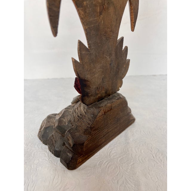 Brown Antique French Handcrafted Wood Crucifix With Pewter Finish Figurine For Sale - Image 8 of 14