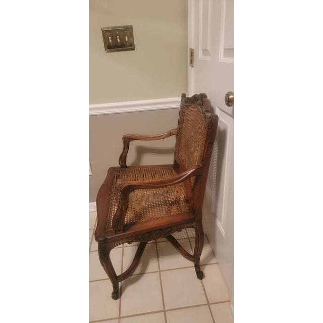 Pair of Antique French Louis XV Style Carved Armchairs For Sale - Image 9 of 18