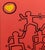 1990s Abstract Keith Haring Style Acrylic on Canvas Red Painting For Sale - Image 6 of 12