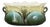 Art Nouveau Majolica Cachepot with Green and Blue Floral Decorations, France For Sale