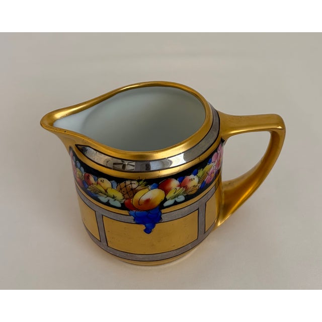 1900s Pickard Gold Porcelain Tea Service Combined With Rean-Signed Creamer and Sugar Set For Sale - Image 9 of 12