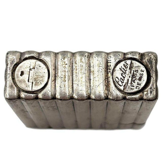 Metal 1930s Art Deco Sterling Silver Petrol Lift Lighter by Cartier Paris Derose For Sale - Image 7 of 8