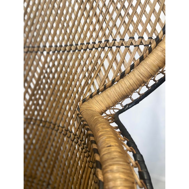 Vintage Wicker and Rattan Peacock Chair, 1960s-1970s For Sale - Image 10 of 14