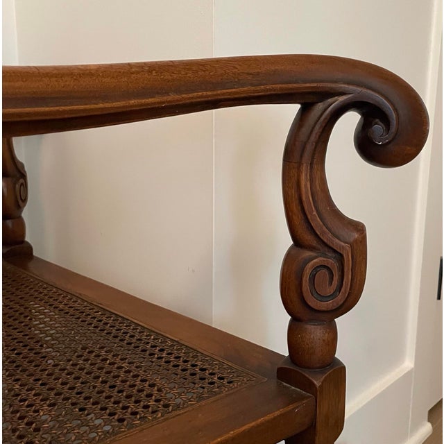 Reduced Pair Carved Oak Throne Chair Antique Hall Chairs For Sale - Image 10 of 12