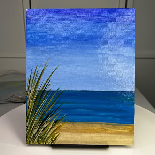 "Ocean Seascape" Coastal Wall Art Acrylic Painting Unframed For Sale - Image 4 of 7